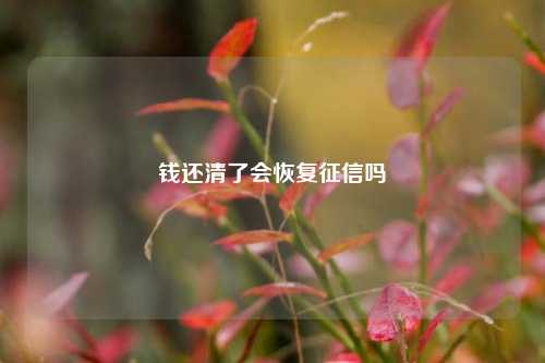 钱还清了会恢复征信吗